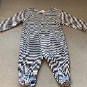 Kissy kissy softer than soft 6 to 9 month footie pajamas.